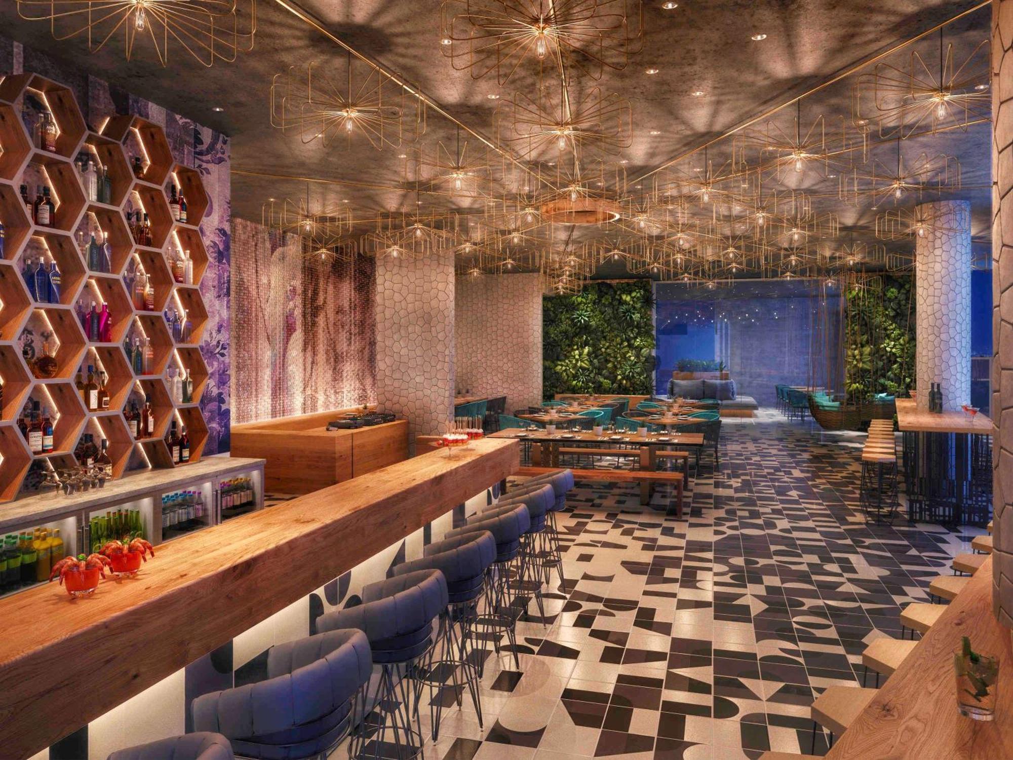 Moevenpick Hotel & Apartments Ghala Maskat Exteriér fotografie The bar at the restaurant